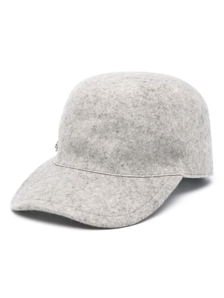 ERMANNO Grey Merino Wool Baseball Hat 1