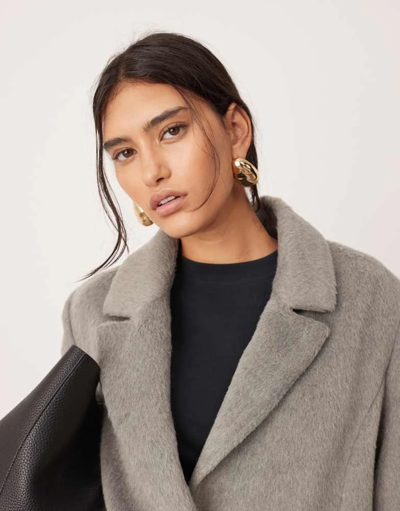 ASOS ASOS EDITION tailored clean oversized maxi coat in pale grey 3