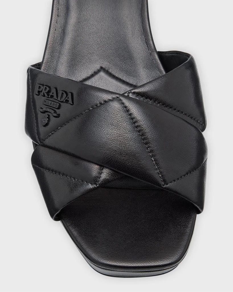 Prada Quilted Leather Ankle-Strap Platform Sandals 6