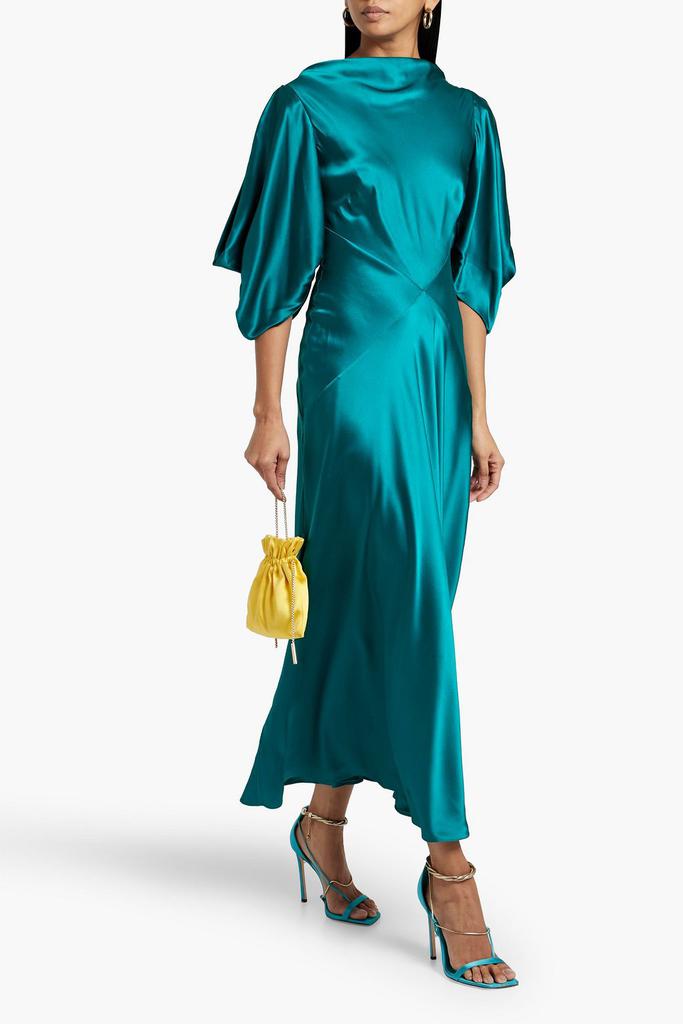 ROKSANDA Cutout draped silk-satin midi dress