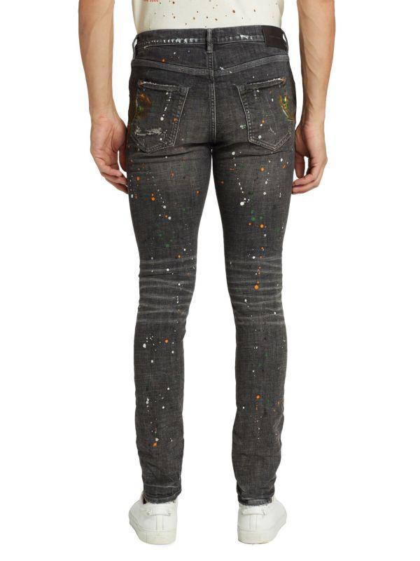 Purple Brand P001 Low-Rise Ripped Skinny Jeans