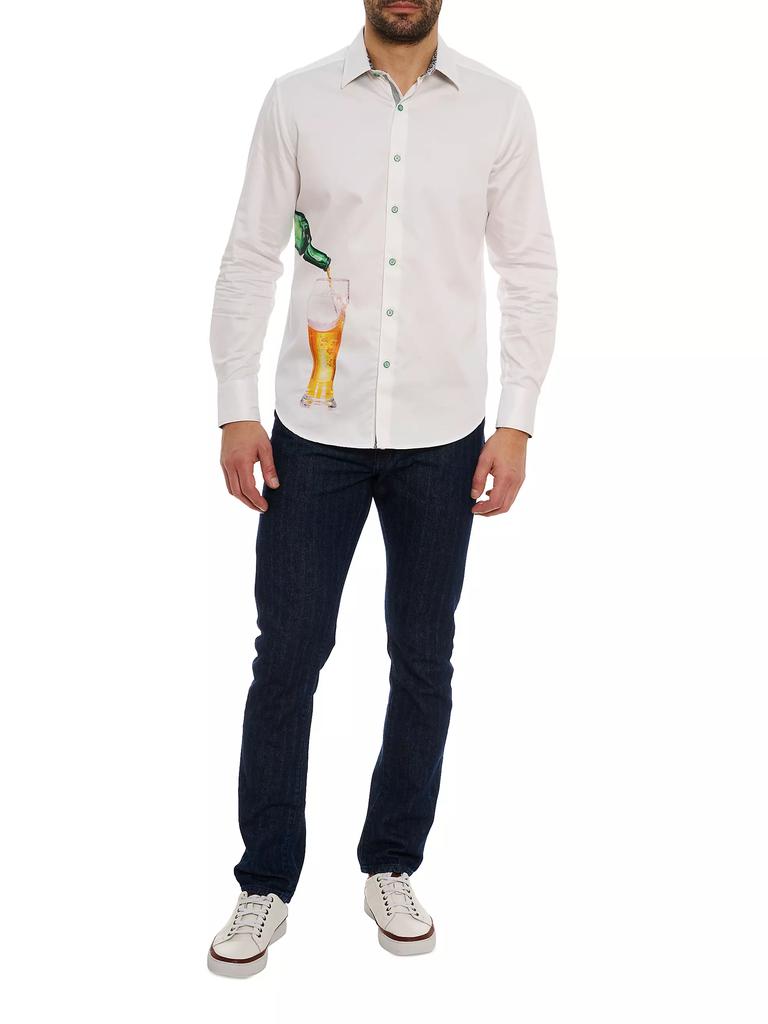 Robert Graham Made To Measure Embroidered Stretch-Cotton Shirt