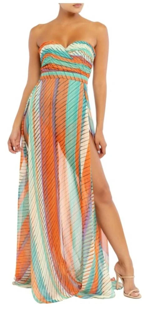 Shop Mya Strapless Slit Maxi Dress In Multicolor on Sale at BeyondStyle   Get 24% Off Mya Strapless Slit Maxi Dress In Multicolor with Limited-Time  Flash Deals, Exclusive Discounts, and Special Offers.
