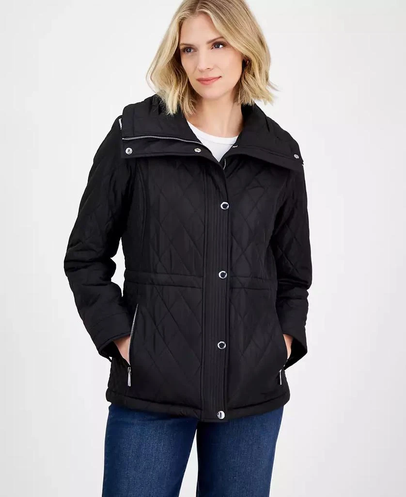 Michael Kors Women's Quilted Hooded Zip-Front Coat, Exclusively at Macy's 1