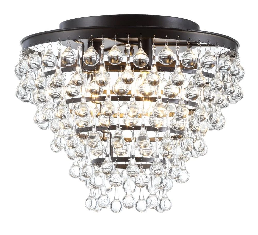 JONATHAN Y Toronto 16" Metal/Crystal LED Flush Mount 2