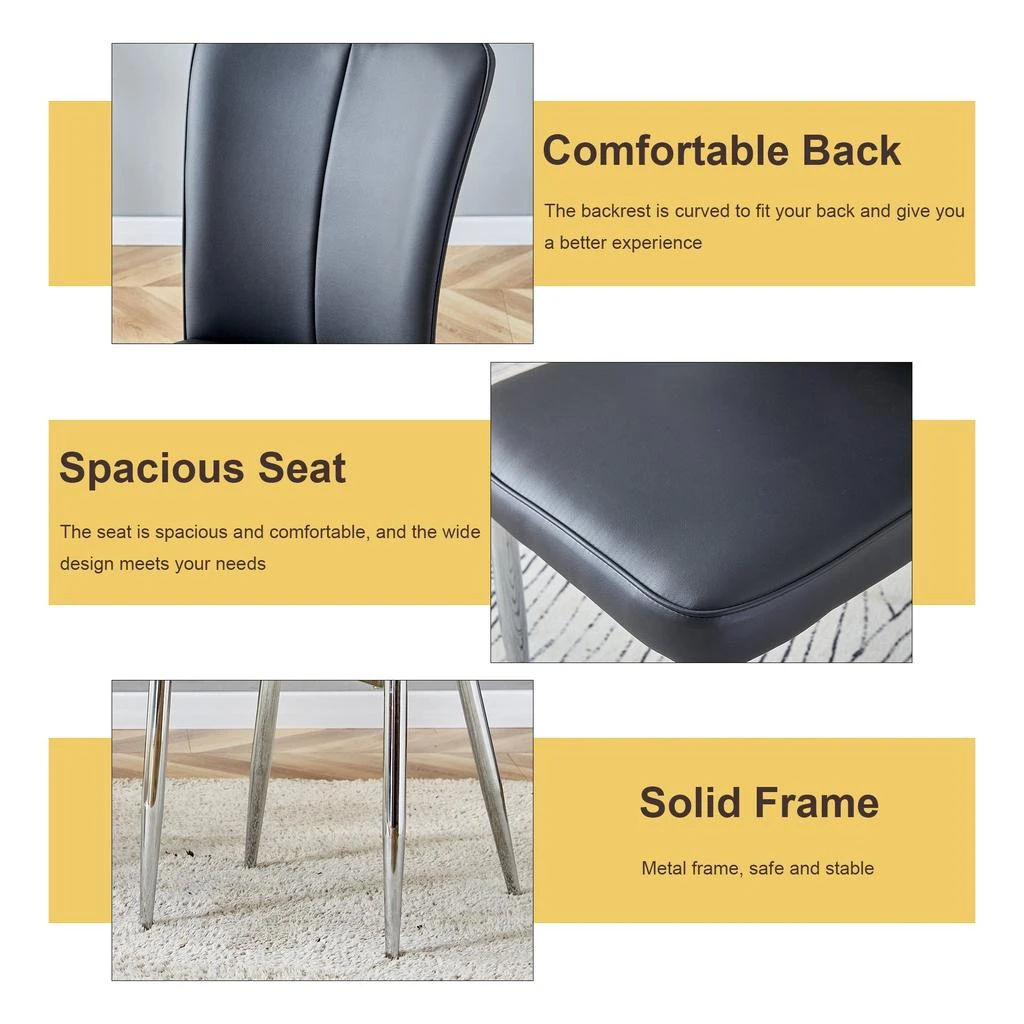 Streamdale Furniture Streamdale Luxurious Pandora Table
6 PU Chairs 6