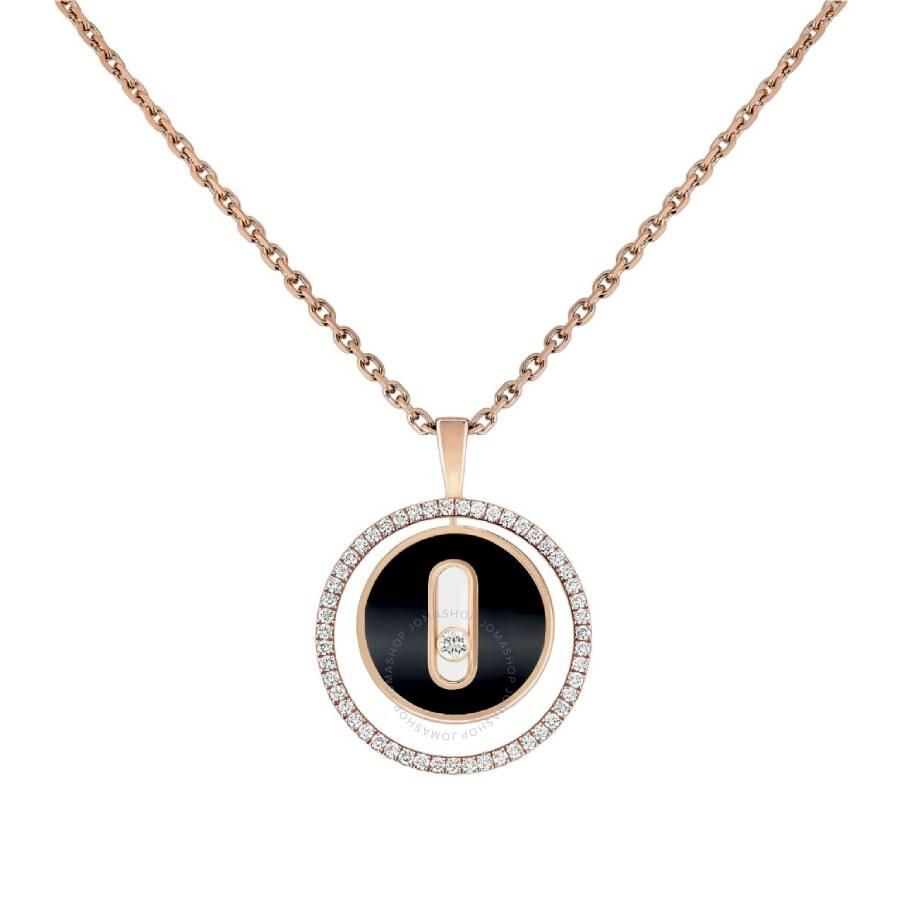 Messika Lucky Move 18k Rose Gold Onyx Diamond Necklace