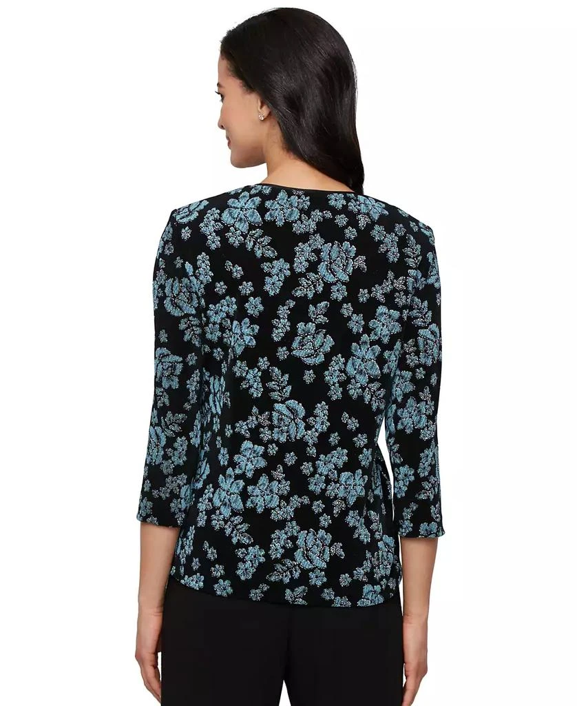 Alex Evenings Petite 3/4-Sleeve Glitter Twinset 3