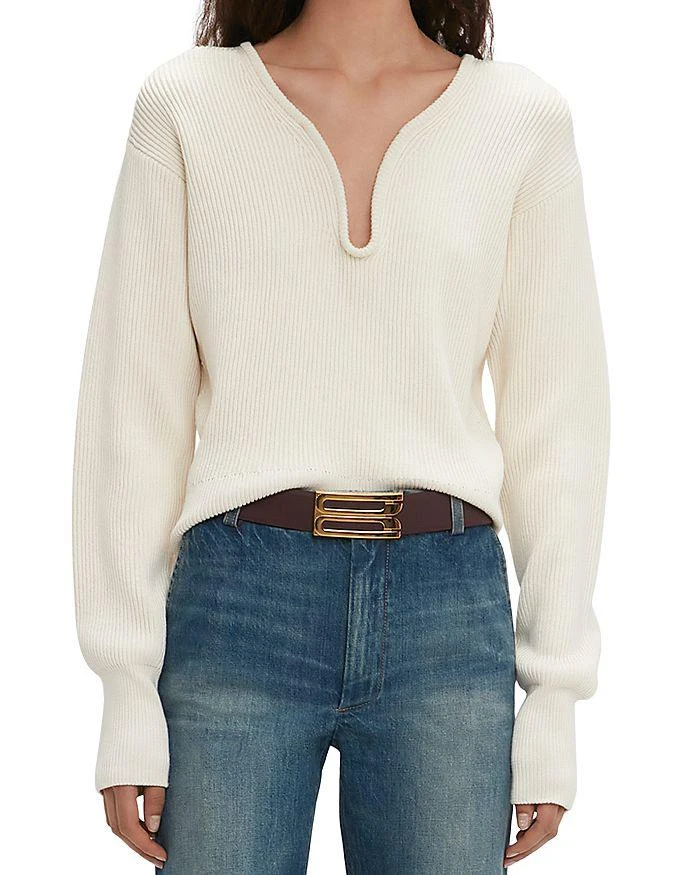 Victoria Beckham Frame Rib Knit Shrunken Sweater 1
