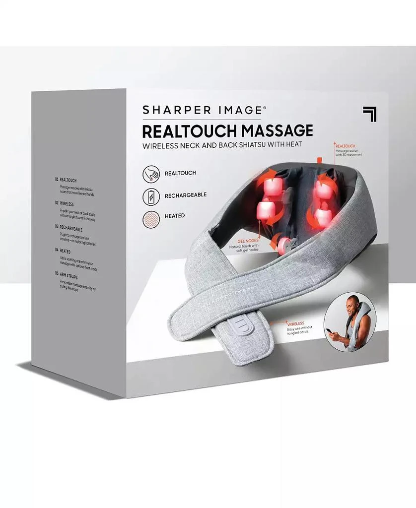 Sharper Image Realtouch Shiatsu Massager, Warming Heat Soothes Sore Muscles, Nodes Feel Like Real Hands, Wireless & Rechargeable 2
