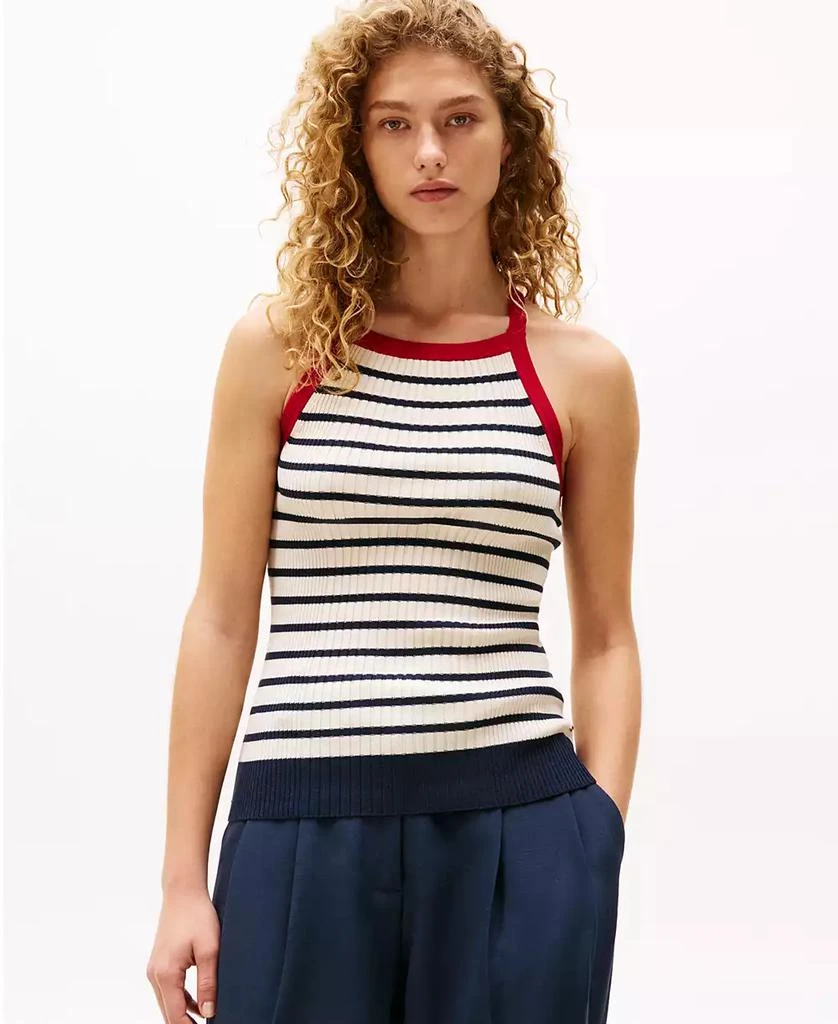 Tommy Hilfiger x Sofia Richie Grainge Women's Striped Cross-Back Sweater Tank Top 3