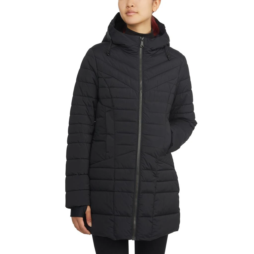 Pajar Women's Cort Light Weight Stretch Fixed Hood Puffer with Reflective Trim 4