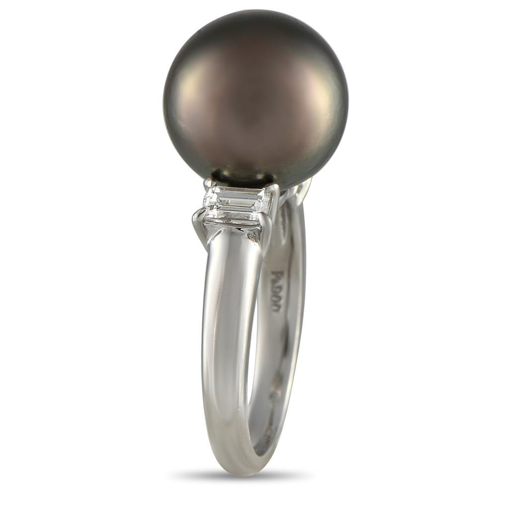 LB Exclusive Platinum 0.40ct Diamond and Pearl Ring MF02-051525