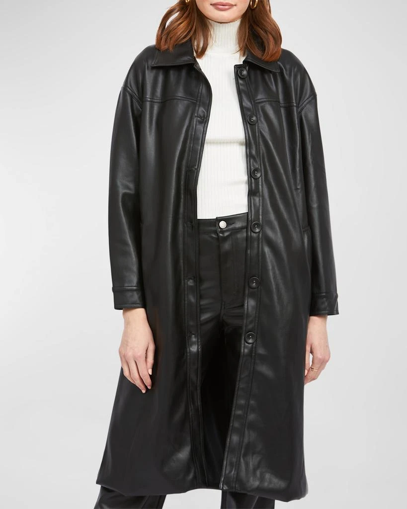 En Saison Cordon Vegan Leather Trench Coat 1