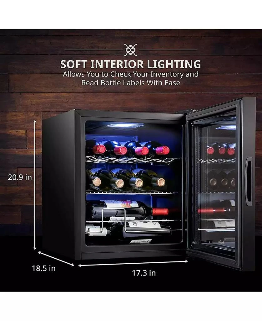 Ivation Freestanding Small Wine Refrigerator, 12 Bottle Wine Cooler 2