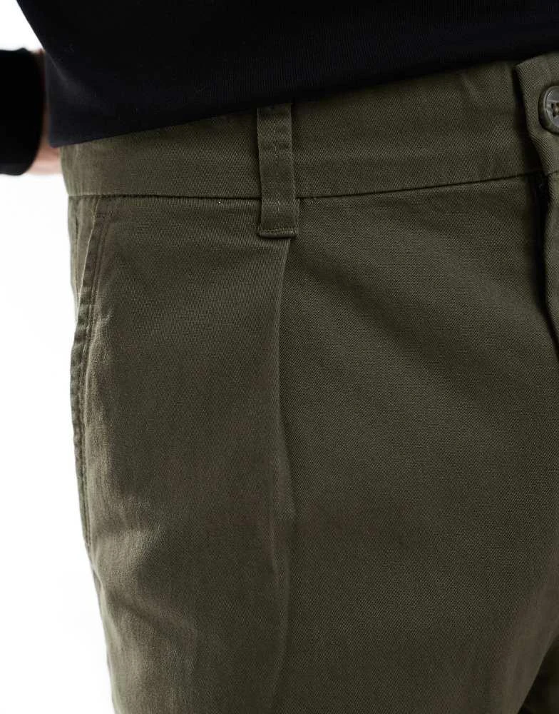 Only & Sons ONLY & SONS pleated wide leg trouser in khaki 3