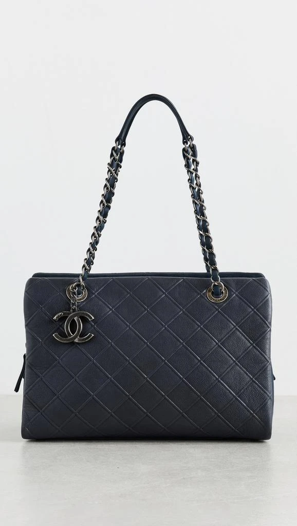 What Goes Around Comes Around Chanel Navy Calfskin Zip Shopping Tote 1