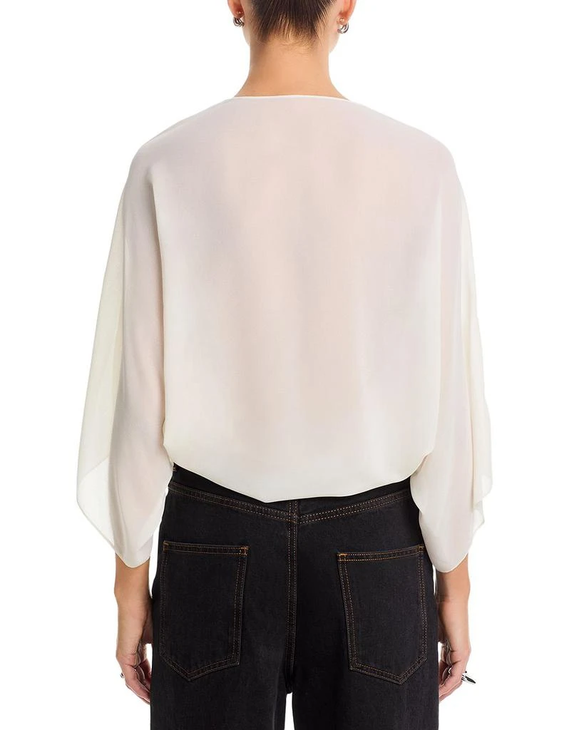 MM6 Draped V Neck Long Sleeve Top 3