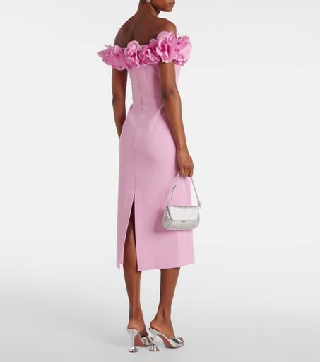 REBECCA VALLANCE Odetta floral-appliqué midi dress - Dresses