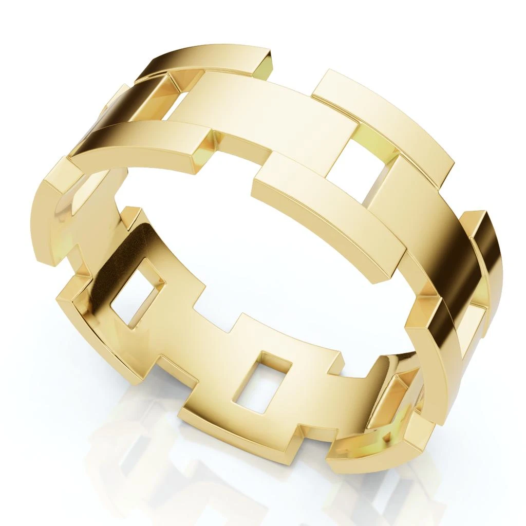 Pompeii3 Men's Calvin 8mm Interlocked Wedding Band 10k Gold Band 4