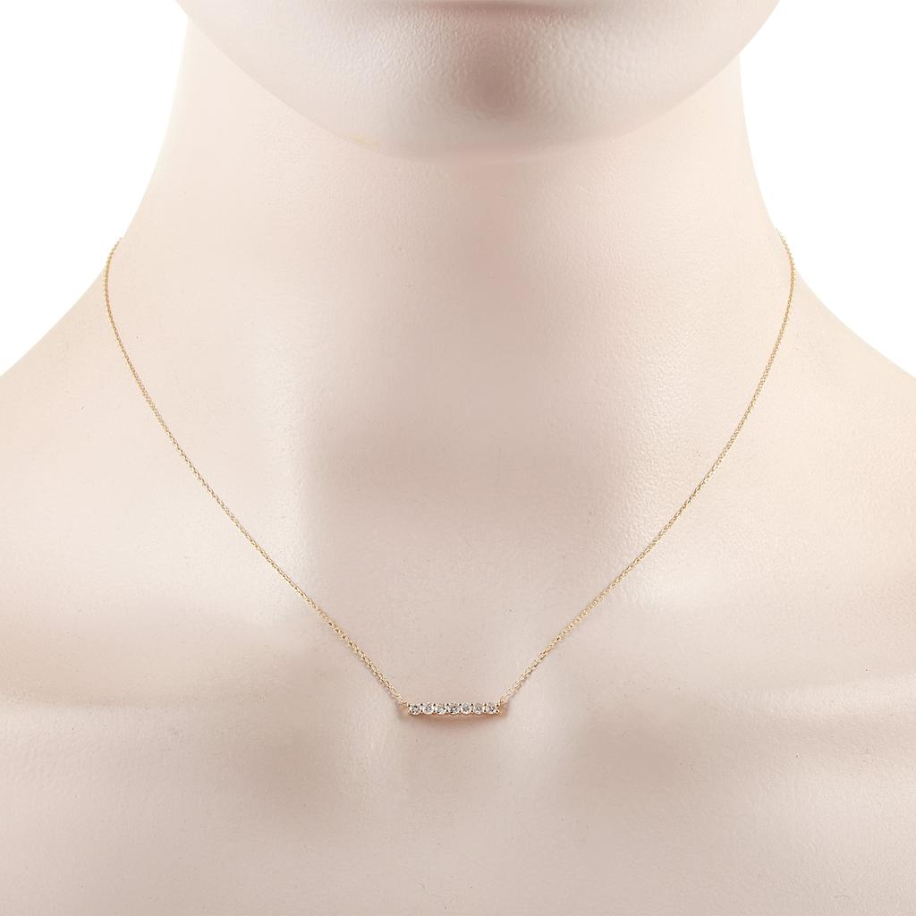 Non Branded 14K Yellow Gold 0.25 ct Diamond Pendant Necklace