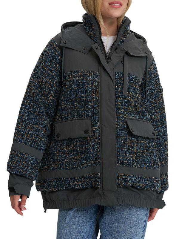 NOIZE Safara Mixed Media Puffer Jacket