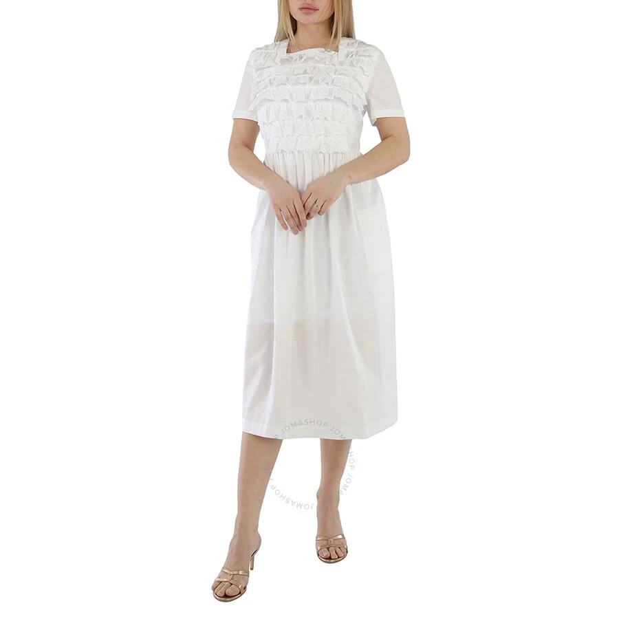 Comme des Garcons Girl White Ruffled Cotton-poplin Dress 1