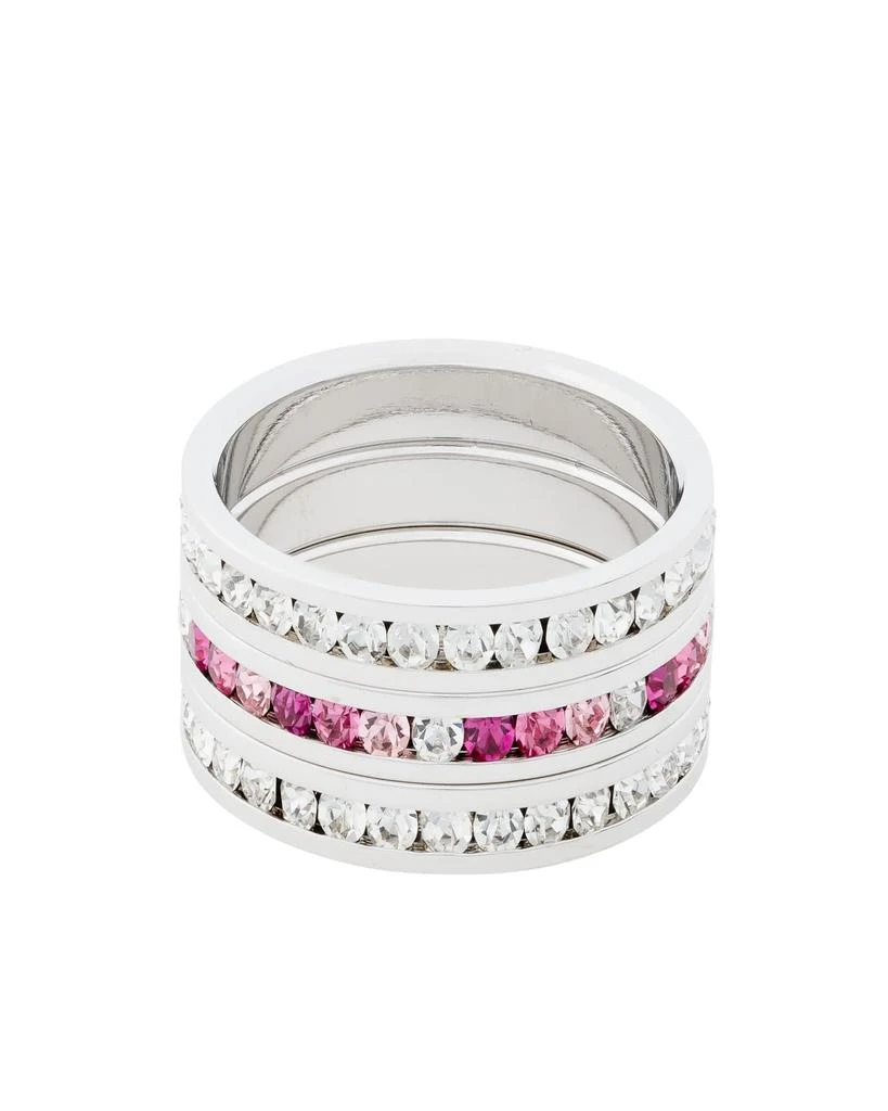 Traditions Jewelry Company Sterling Silver Multi-Tonal Crystal Eternity Ring 3 Piece Set 3