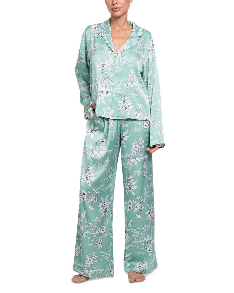 Midnight Bakery Printed Satin Long Sleeve Pajama Set 1