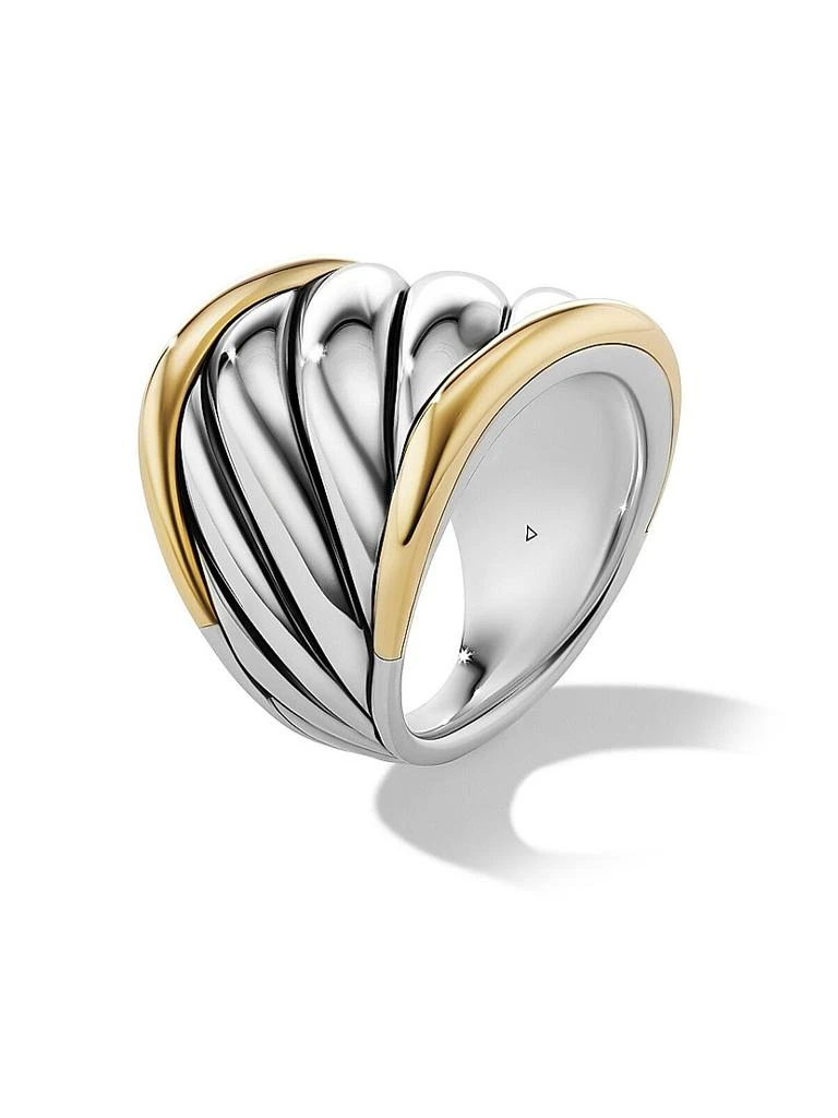 David Yurman Sculpted Cable Saddle Ring with 18K Yellow Gold 3