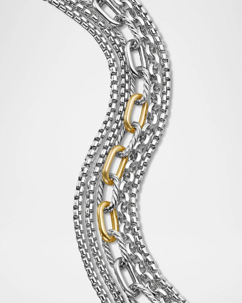 David Yurman Multi Row Chain Bracelet in Silver with 18K Gold, 29mm 4