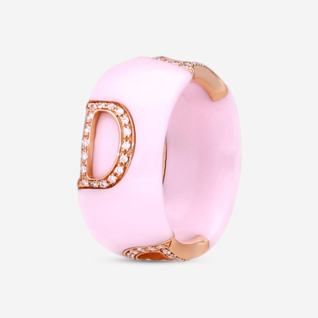 Damiani Damiani D. Icon 18K Rose Gold & Ceramic Diamond Band Ring 20078431