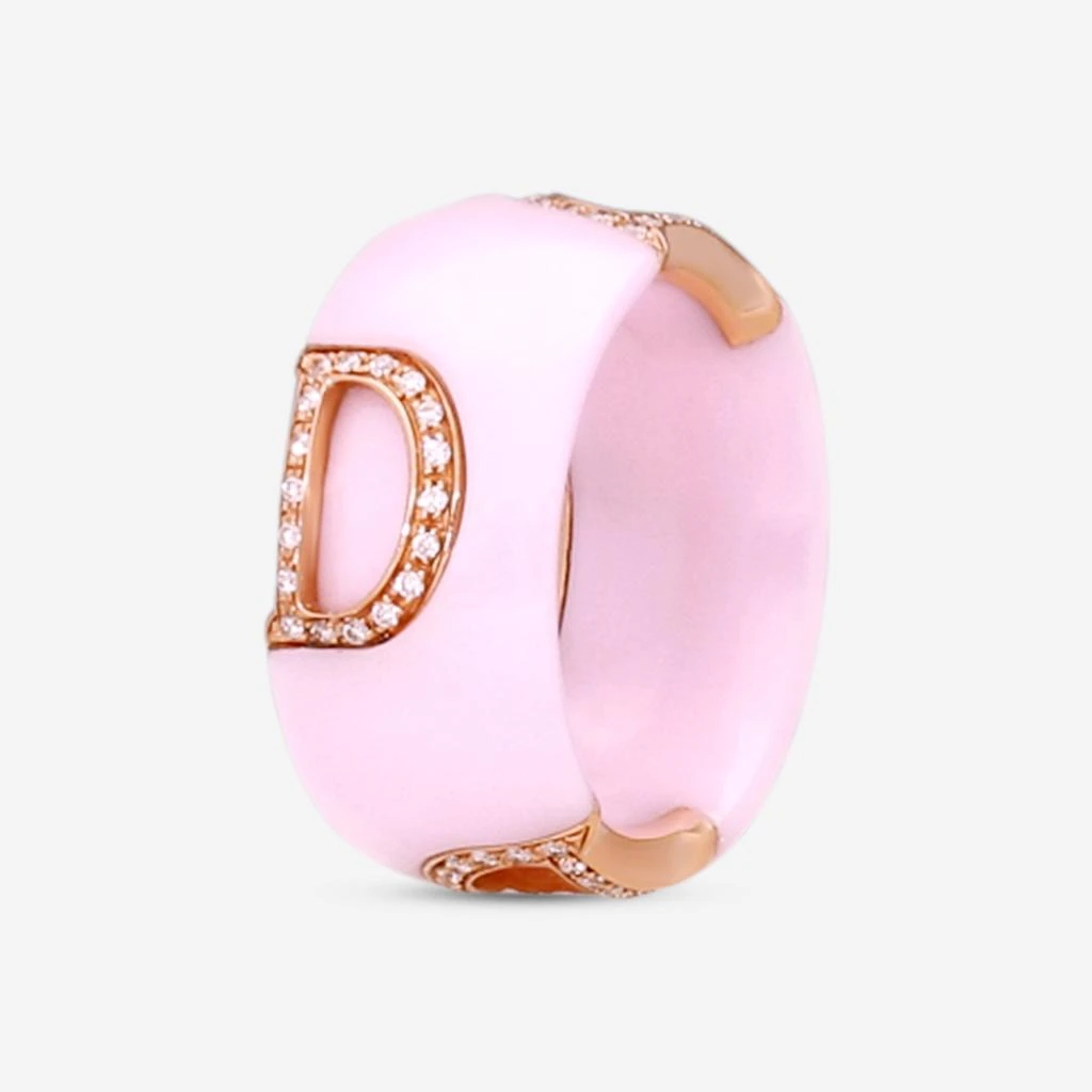 Damiani Damiani D. Icon 18K Rose Gold & Ceramic Diamond Band Ring 20078431 1