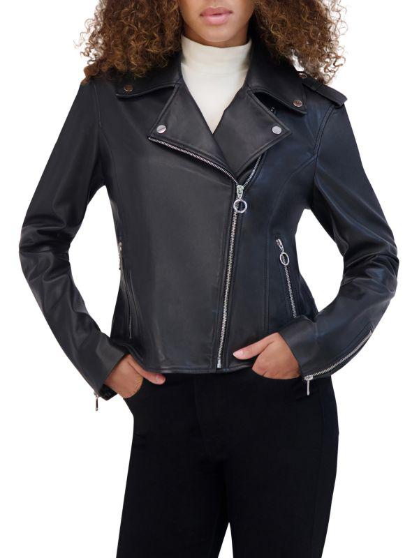 Andrew Marc Bijou Moto Leather Jacket