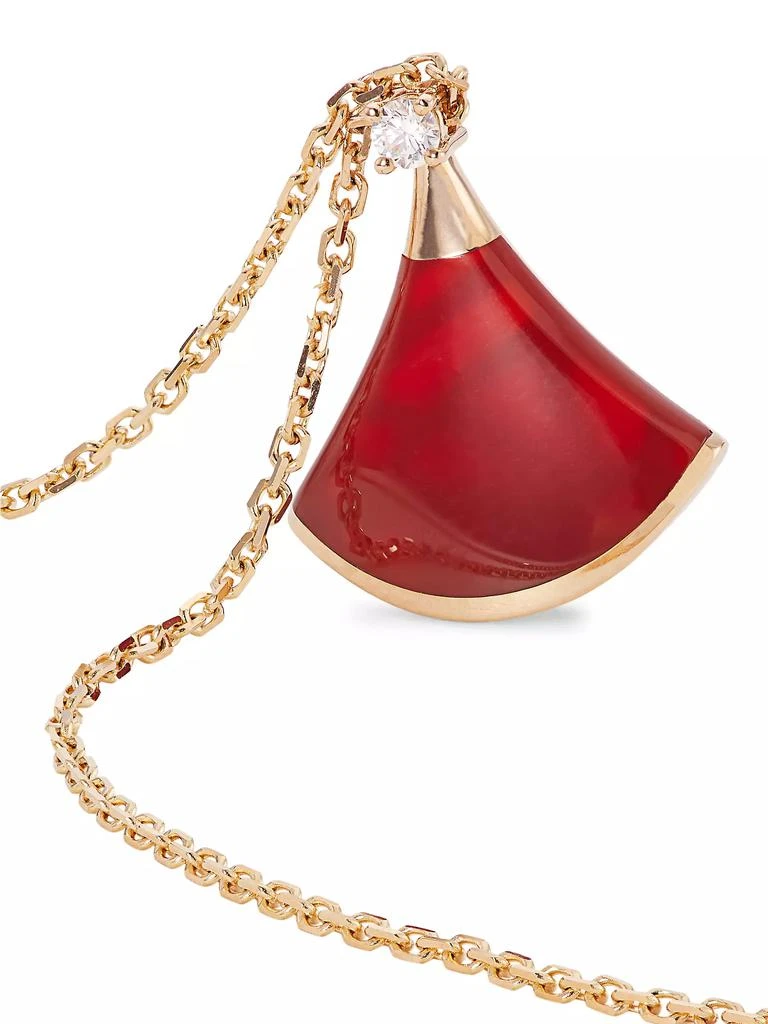 BVLGARI Divas' Dream 18K Rose Gold, Carnelian & Diamond Pendant Necklace 4