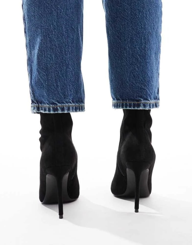 ASOS ASOS DESIGN Wide Fit Evie high-heeled sock boots in black 3