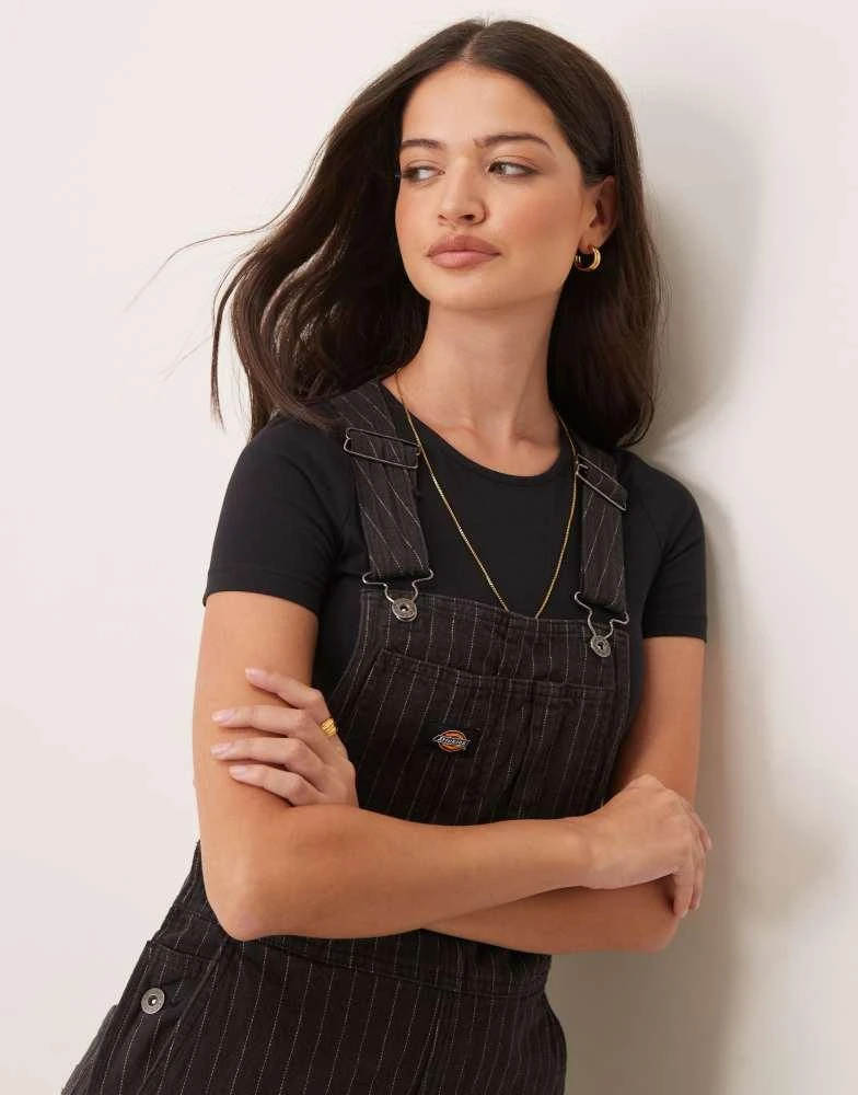 DICKIES Dickies service stripe dungarees in black 2