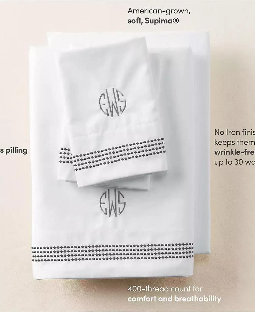 Lands
 End 400 Thread Count Sateen Embroidered Sheets 2