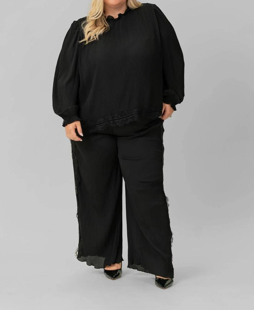 mat fashion Mat Fashion - Pleated Trouser With Lace Trim 1