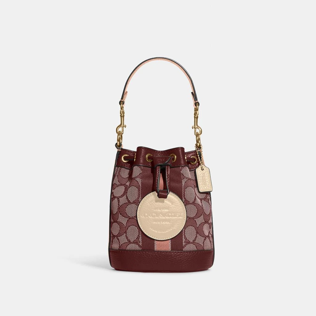 Coach Coach Outlet Mini Dempsey Bucket Bag In Signature Jacquard With Stripe And Coach Patch 6