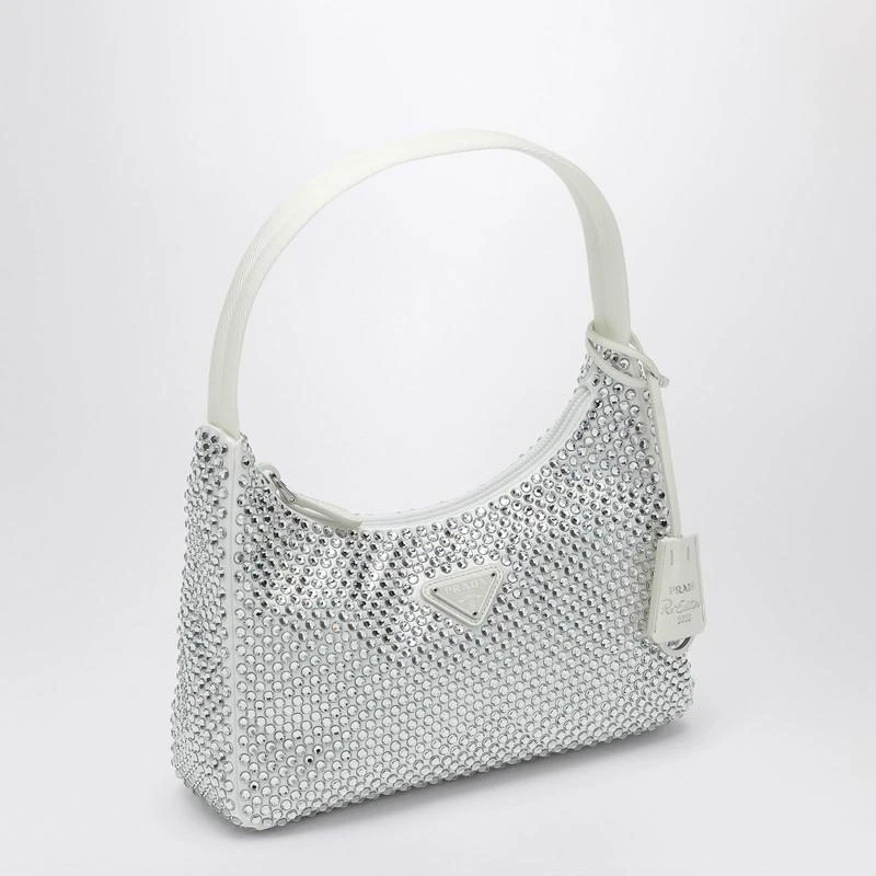 Prada White Re-Edition handbag with crystals 3