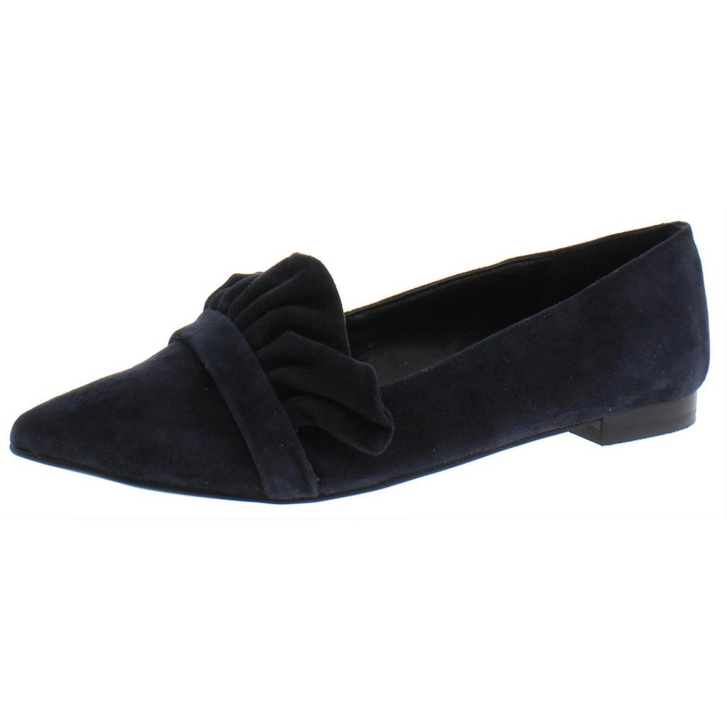 Sole Society Kamber Womens Suede Ruffled Pointed Toe Flats