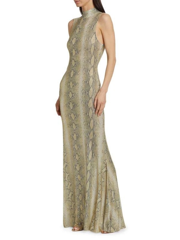 Ronny Kobo Morrell Python Crystal Maxi Dress 3