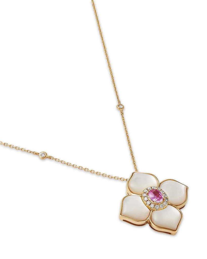 Bloomingdale
s Fine Collection Pink Sapphire
Mother of Pearl Flower Pendant Necklace in 14K Yellow Gold, 18" 3
