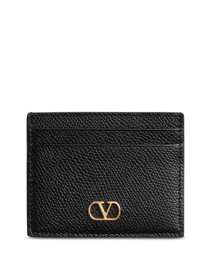 Valentino VLogo Signature Grainy Leather Card Holder