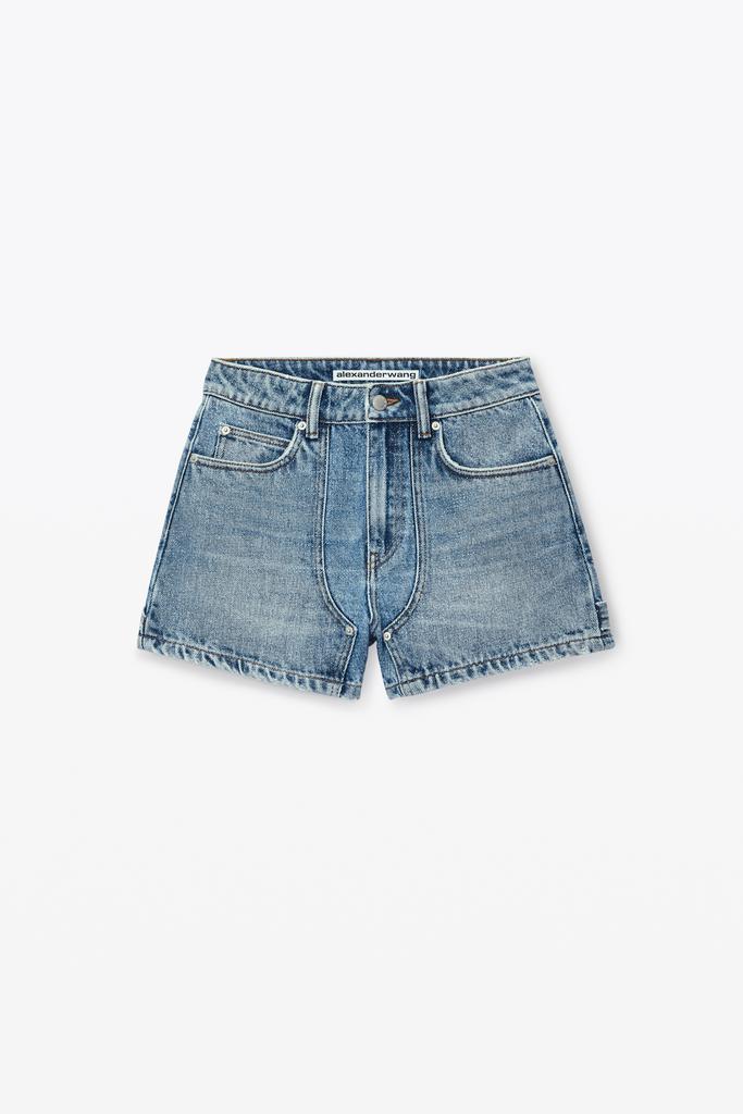 Alexander Wang High-Waist Workwear Shorts in Clear Bead