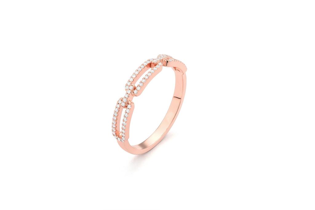 Mozafarian Rose gold and diamond ring