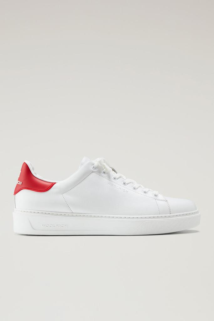 WO-FOOTWEAR Leather Classic Court Sneakers with Contrasting Details - Men - White