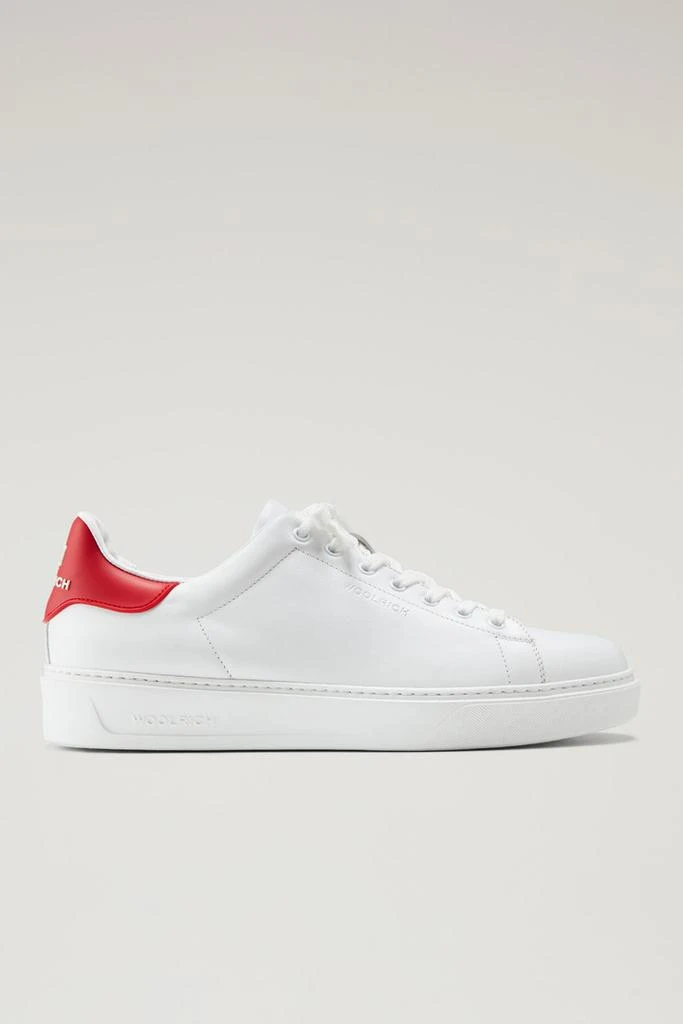 WOOLRICH Leather Classic Court Sneakers with Contrasting Details - Men - White 1