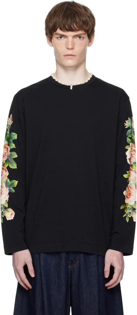 Simone Rocha Black Rose Bouquet Long Sleeve T-shirt 1